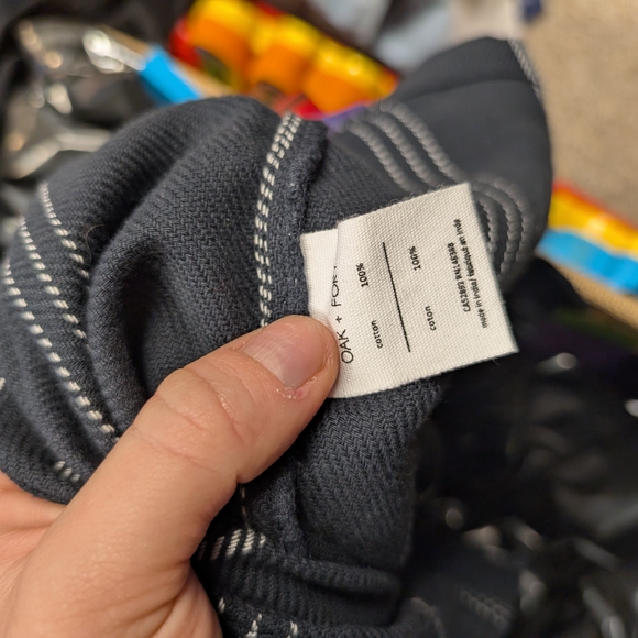 OAK + FORT Black Mini Dress Sheath Cotton Pockets Minimalist Small - Picture 3 of 6